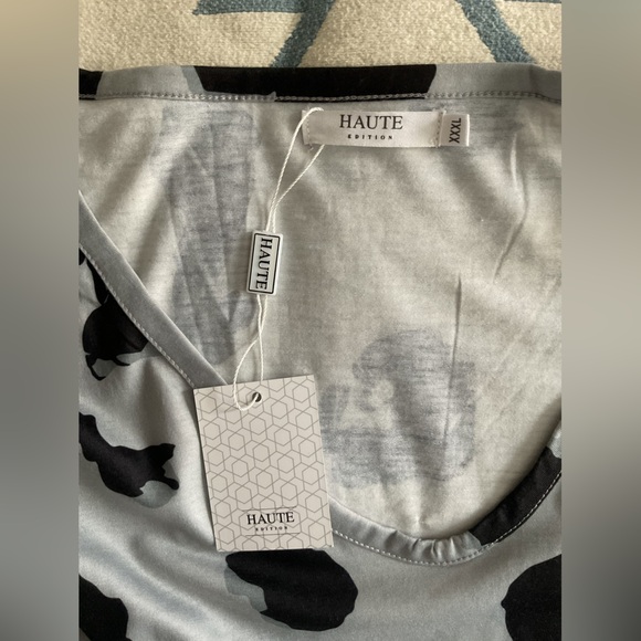 NWT Haute Edition Women’s Cotton blend Elegant Animal Print Long Sleeve Top.XXXL - Picture 3 of 9